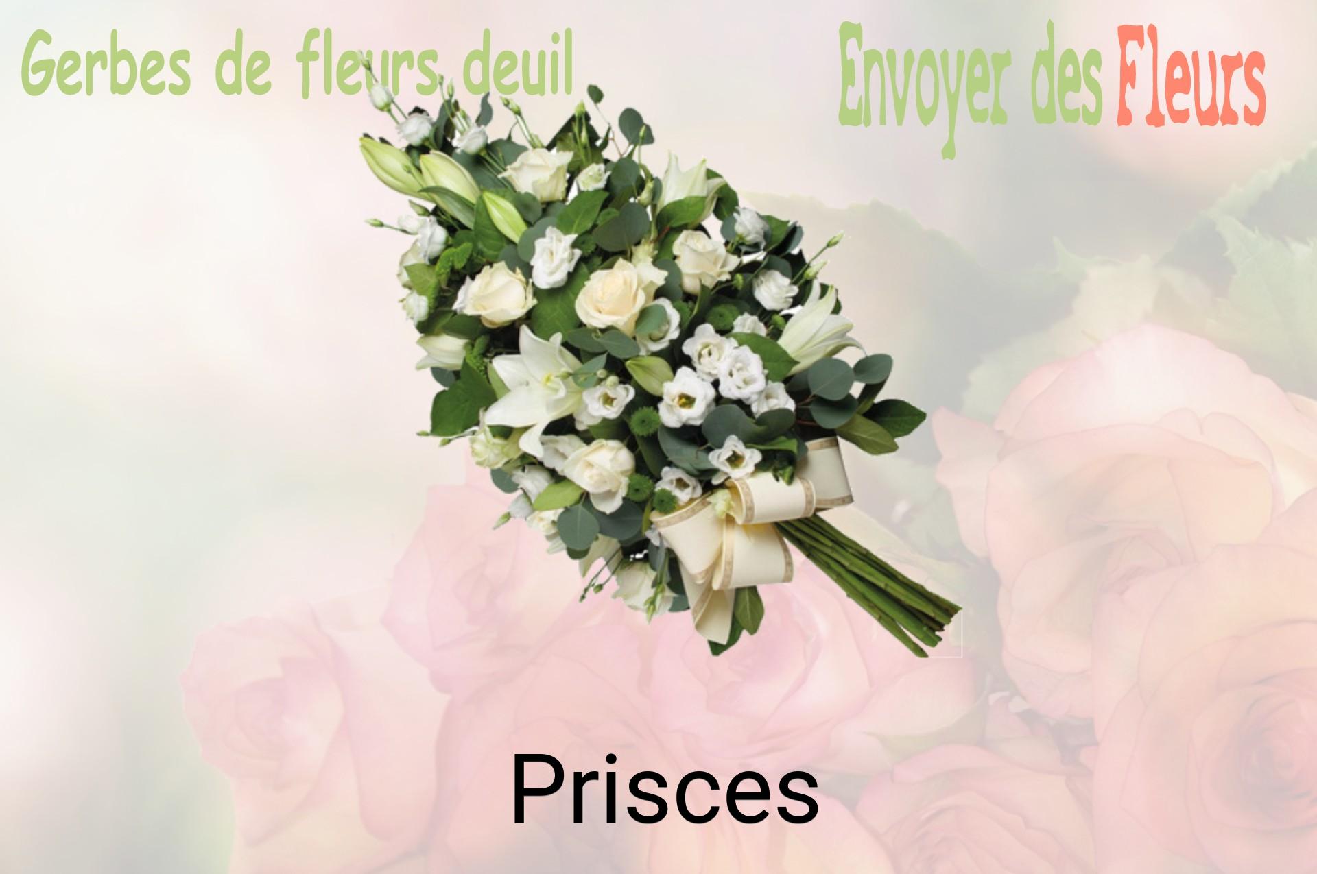 Gerbe de fleurs de deuil livrée à Prisces